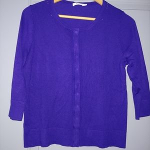 Purple cardigan